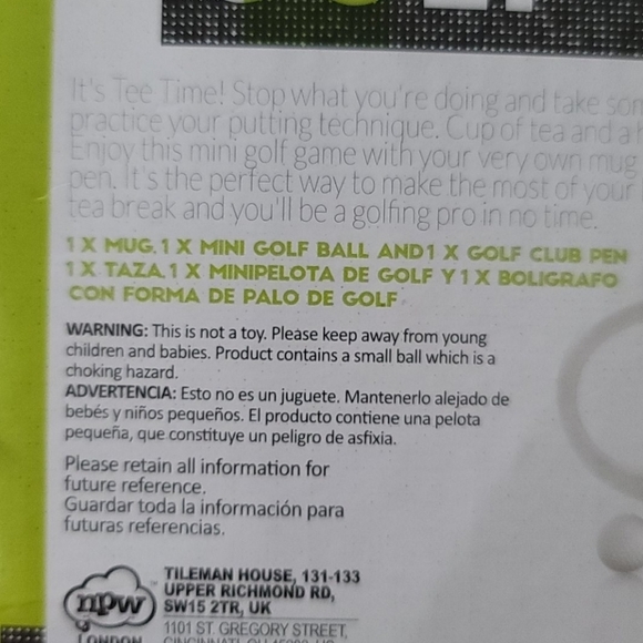 Tee Time Golf Mug – New in Box – Fun Novelty Coffee Cup Gift Set - Picture 13 of 13